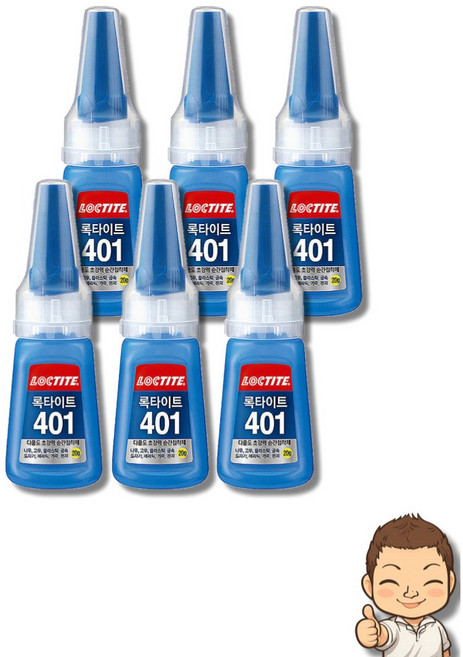 록타이트 다용도 초강력 순간접착제 401, 6개
