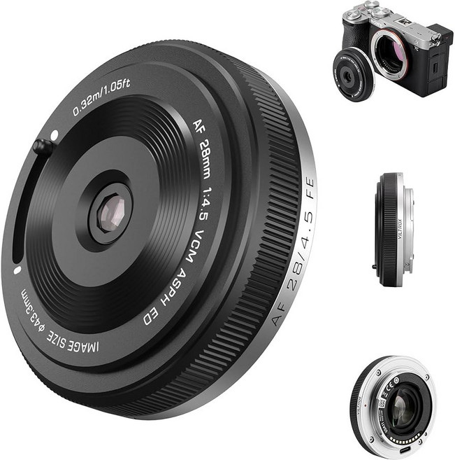 소니 E 마운트용 빌트록스 프로 16mm F18 FE 렌즈 마운트 미러리스 카메라 알파 a7III a7RIII a7S a7SII a9 A7C용 대형 조리개 F/18 오토 포커스, 28mm F4.5 (Full Frame), 1개