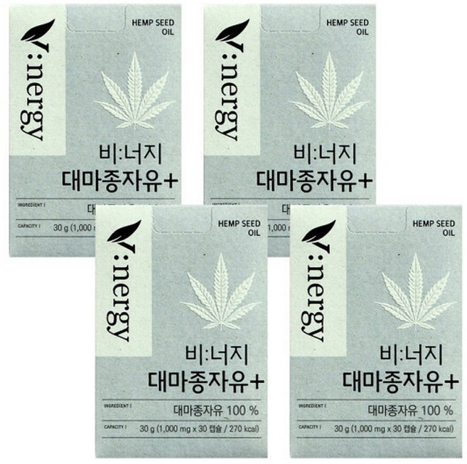 알피바이오 비너지 대마종자유 플러스 1000mg x 30캡슐 4박스 디카라이프, 30정