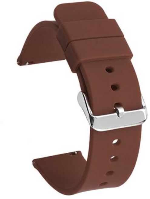 퀵릴리즈 소프트 실리콘 시계 밴드 범용 고무 방수 팔찌 교체 14mm 16mm 18mm 19mm 20mm 21mm 22mm 24mm, 11)brown silver, 1개