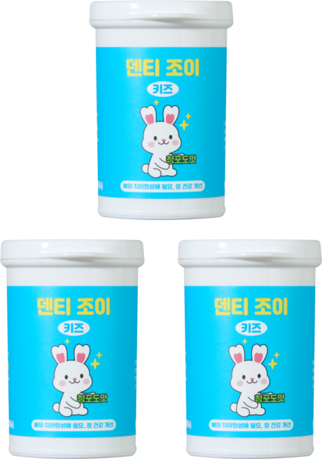 덴티조이 어린이 구강유산균 청포도맛, 3개, 90정