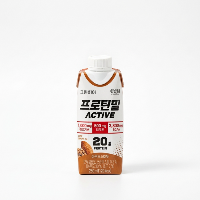 정식품 그린비아 프로틴밀 액티브 아몬드와호두 18팩, 18개, 250ml