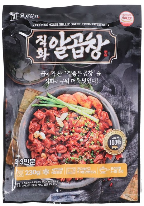 [요리일가] 직화 알곱창 230g 불향 솔솔 국내산 돼지 양념곱창구이 [원산지:국산 등], 2개