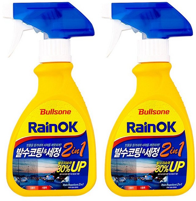 불스원 레인OK 발수코팅 & 세정 2 in 1, 300ml, 2개