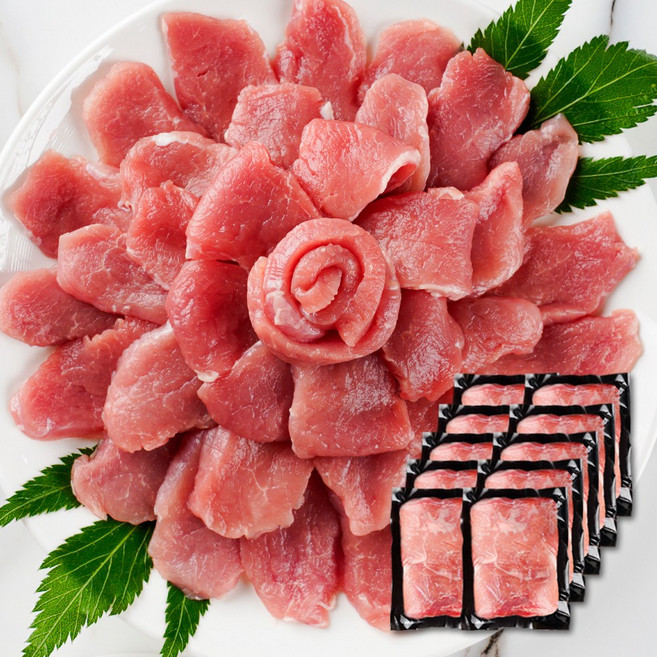 국내산 1등급 돼지 안심 구이용 (초신선 냉장), 10개, 100g