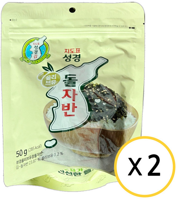 [현대프리마켓] 성경김 올리브유 참돌자반, 2개, 50g