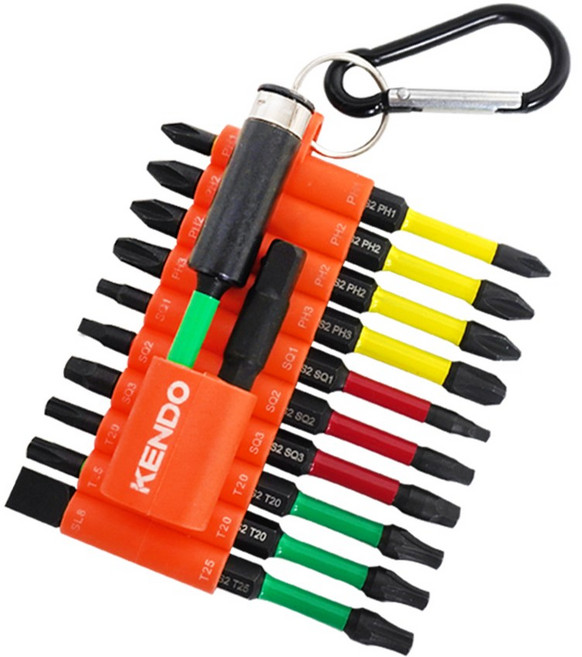 켄도 임팩트 드라이버 비트 세트 S2합금 자석 홀더 육각 22PCS 1024TFO