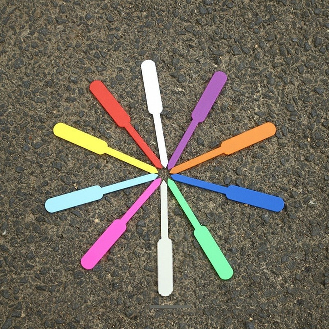 말뚝이름표 9가지컬러, 막대이름표10색혼합색상-약70개