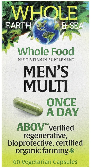 단백질 비타민 철분 마그내슘 칼슘 Natural Factors Whole Earth & Sea® 남성용 멀티 베지 캡슐 60정 고루고루섭취해주세요, NaturalFactorsWholeEarthSea남성용, 1개 - 쿠팡