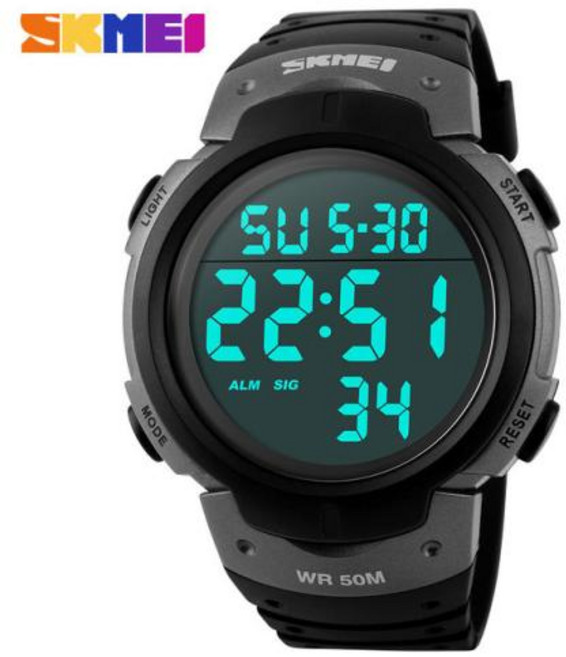 프리다이빙시계 LED 디지털 밀리터리 50M 다이빙 수영 드레스 스포츠 시계 패션 아웃도어 손목시계, [03]Gray