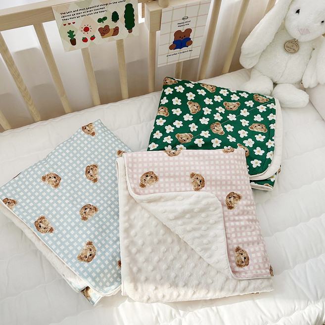 까나베나 곰돌이 순면 코튼 극세사 담요 더블 블랭킷