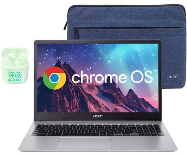 Acer 15.6인치 FHD 크롬북 노트북 4GB RAM 576GB 스토리지 64GB eMMC+512GB SD 카드 듀얼 코어 인텔 셀러론 프로세서 크롬 OS WiFi-6 US, 4GB RAM | 192GB Storage, Silver