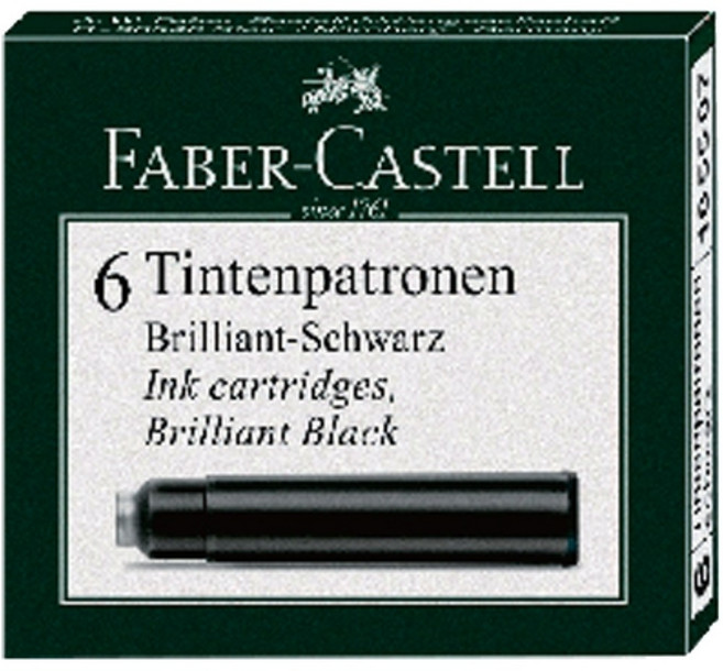 파버카스텔 잉크카트리지 스탠다드 6입 (185507) Faber-Castell 파버카스텔 잉크 카트리지, 흑색, 1세트
