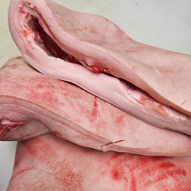 국내산 한돈 돼지 각지방 껍데기지방, 2개, 1kg