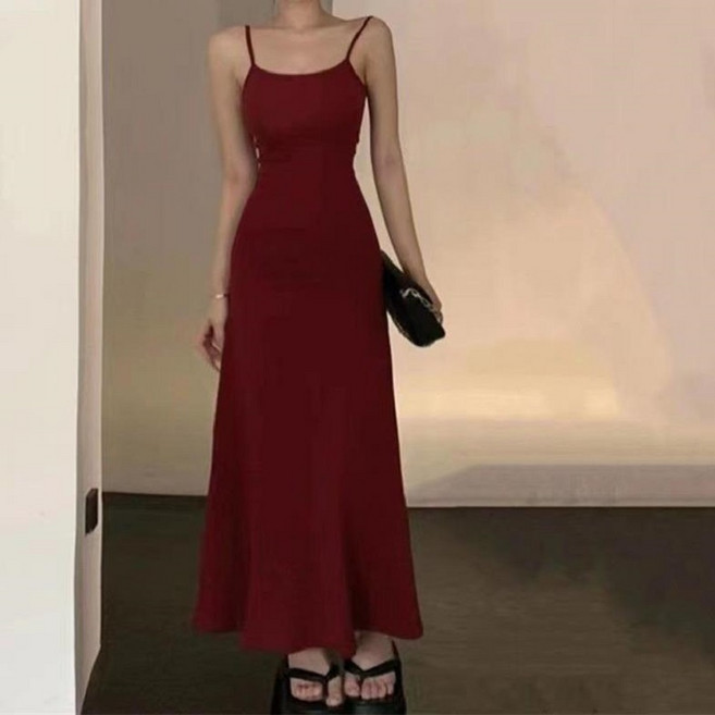 couchsurfing 여성 하이웨이스트 민소매 롱원피스