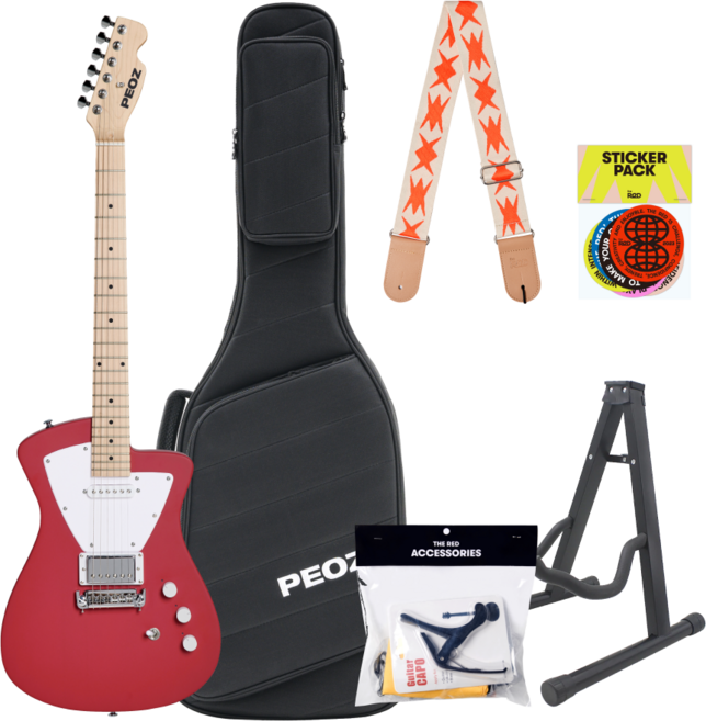 PEOZ 스마트기타 일렉기타 강의무료, 스트라이킹, Pop Red, TR1, 1개