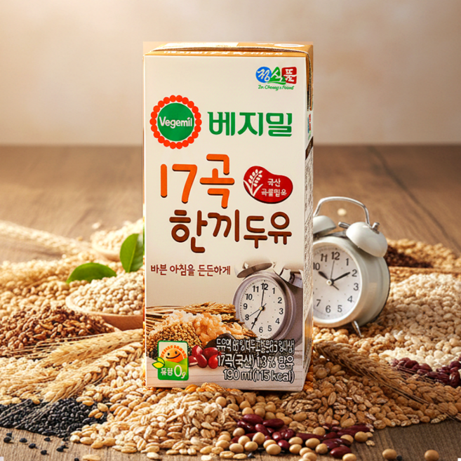 베지밀 17곡 한끼두유, 190ml, 112개