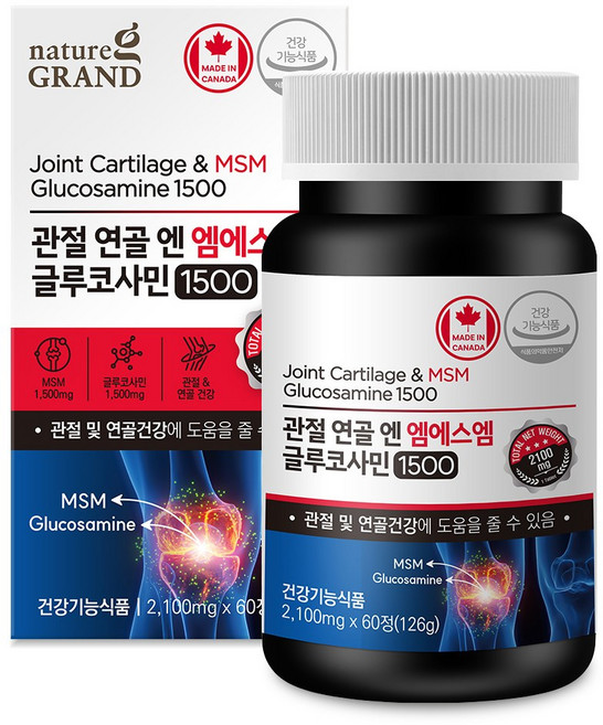 네이처그랜드 관절 연골 엔 엠에스엠 글루코사민1500, 60정, 3개