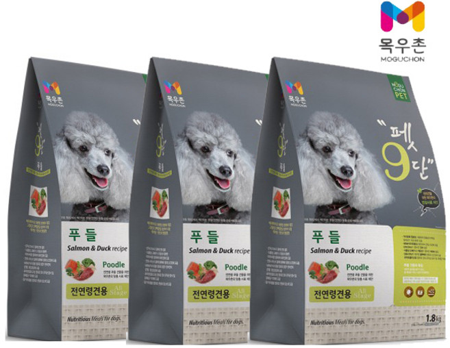 목우촌펫 강아지 펫9단 기능성 사료, 푸들, 1.8kg, 3개