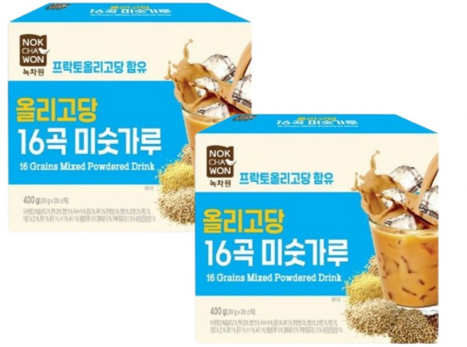 녹차원 올리고당 넣은 16곡 미숫가루, 2개, 400g