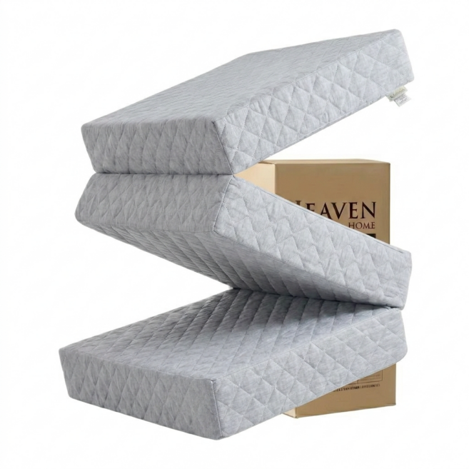 헤븐홈 국내생산 허리 탄탄한 3단 접이식 매트리스 바닥 침대