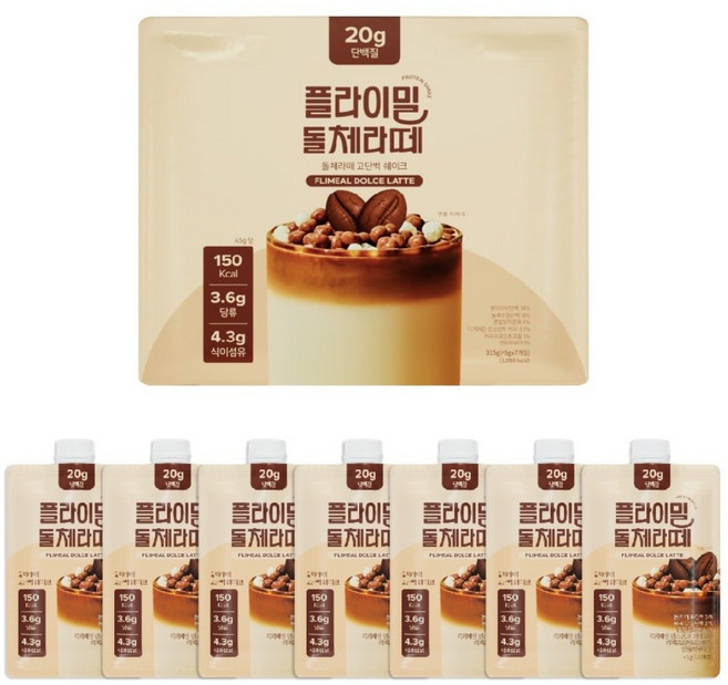 플라이밀 돌체라떼 쉐이크, 7개, 45g