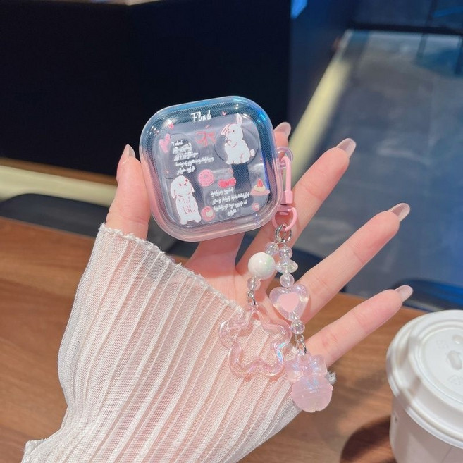 TYREUS 투명 캐릭터 갤럭시 버즈4/4프로 체인 케이스, 1개, 03