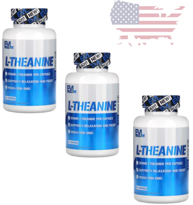 EVLution Nutrition l-테아닌 200mg 베지캡슐 60정, 3개 - 쿠팡