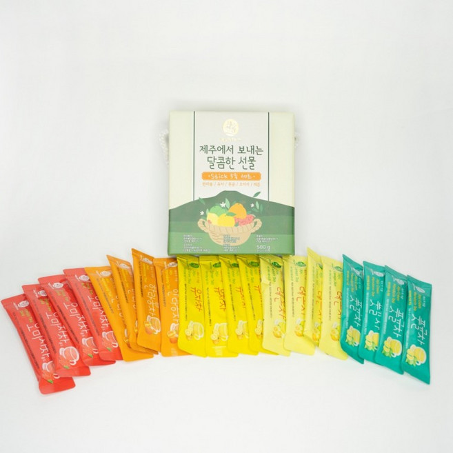 제주스틱 꿀스틱 5종세트 유자 한라봉 레몬 오미자 차 선물용