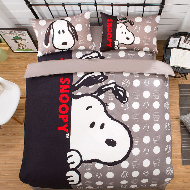 奧斯汀 SNOOPY SN122哈囉你好嗎 兩用被床包組 無異纖精梳美國棉 標準單人3.5x6.2尺床包+薄枕套