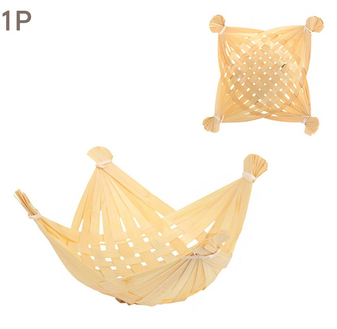 대나무 별 튀김바구니 ( 감자튀김 캠핑 그릇 횟집 특이한 예쁜 접시 이자카야 채반 일식요리 장식소품 ), one color, 1개