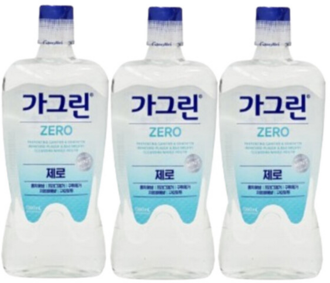 가글액 가그린 제로 구강청결제 /, 1.2L, 3개
