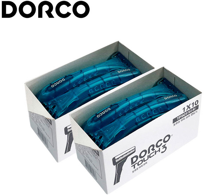 도루코 터치 3 삼중날 면도기, 10개입, 2개