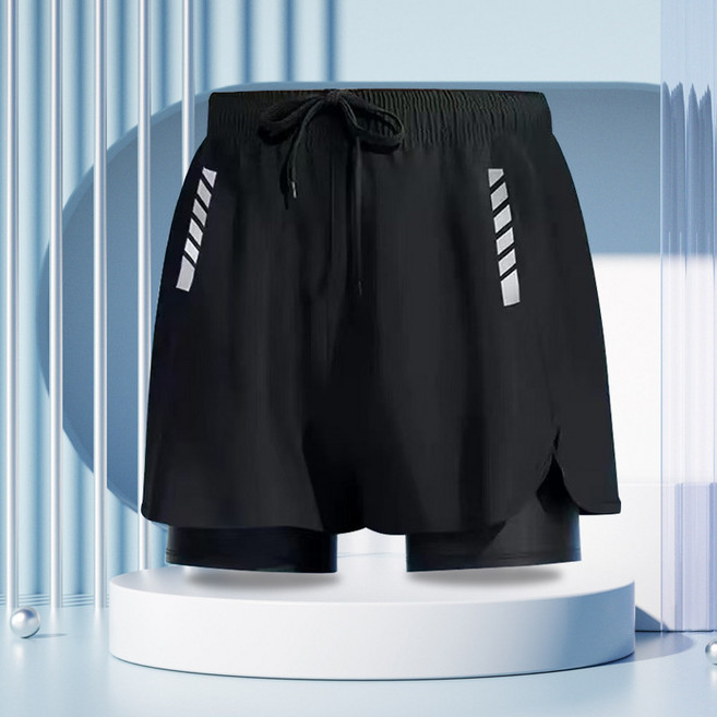 2026新款男士雙層泳褲 速乾防尷尬寬鬆大尺碼 沙灘溫泉兩用