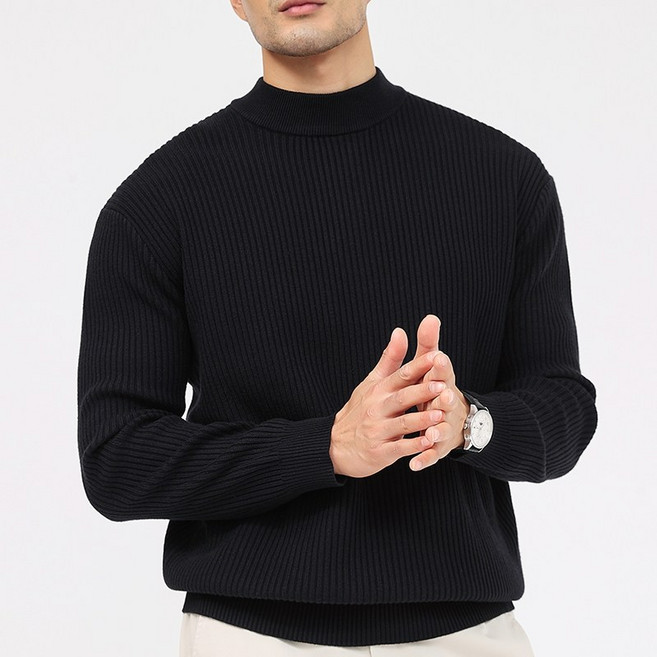 글리멜로 남자 도톰 캐주얼 스웨터 테틀넥 폴라 골지 니트 긴팔 티셔츠