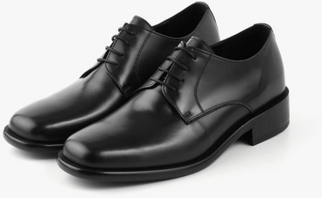 로맨틱 무브 ROMANTIC MOVE 구두 신발 [삭형x로맨틱무브] 세미 스퀘어토 키높이 더비 R23M350 (블랙)