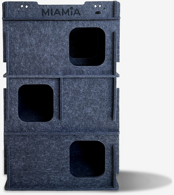 MIAMIA 미로 4층 팰트 터널 고양이 숨숨집 대형 장난감, 스페이스그레이, 1개