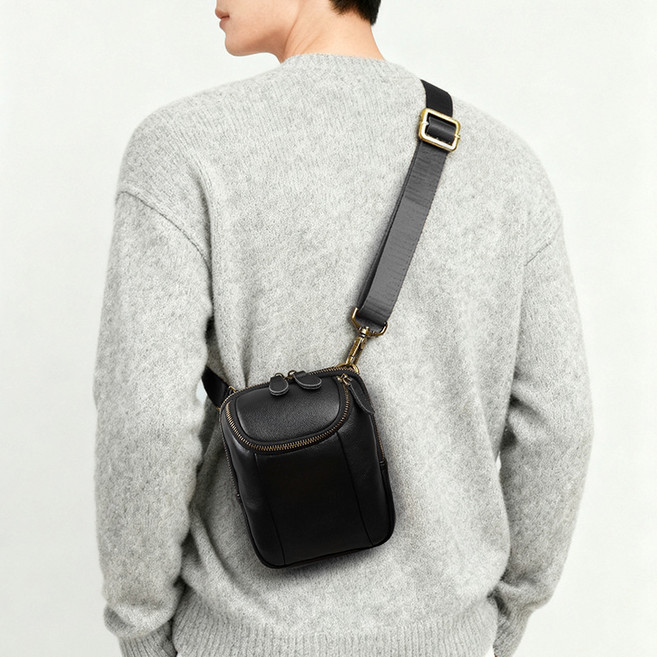 Mimi Market 남자 소가죽 미니백 크로스백 가방