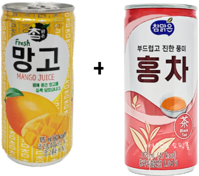 대일 참맑은 망고 175ml 30개 + 대일 홍차 175ml 30개, 60개