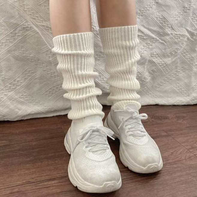 [더문풀문] 골지니트레그워머 발레 발토시 여성 니트 롱 코디 Y2K