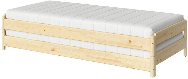 이케아 우토케르 적층식침대+매트리스2p 싱글 소나무/오피엘 (단단함), 소나무/오피엘 단단함