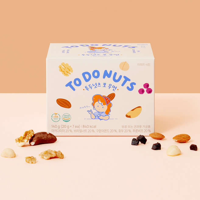 튼튼맘스 투두넛츠 포 우먼 견과류 (7봉), 1박스