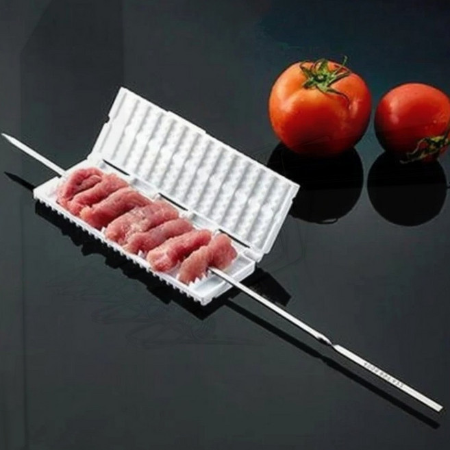 스텐 꼬치 홀더 바베큐 꼬챙이 거치 캠핑 야외 그릴 구이, 1개, 1-꼬치끼우기틀