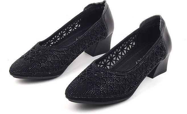 BR셀레나 여성 구두 미들힐 발편한 푹신한 신발 여자 데일리 슈즈 5cm 키높이 망사 메쉬 논슬립