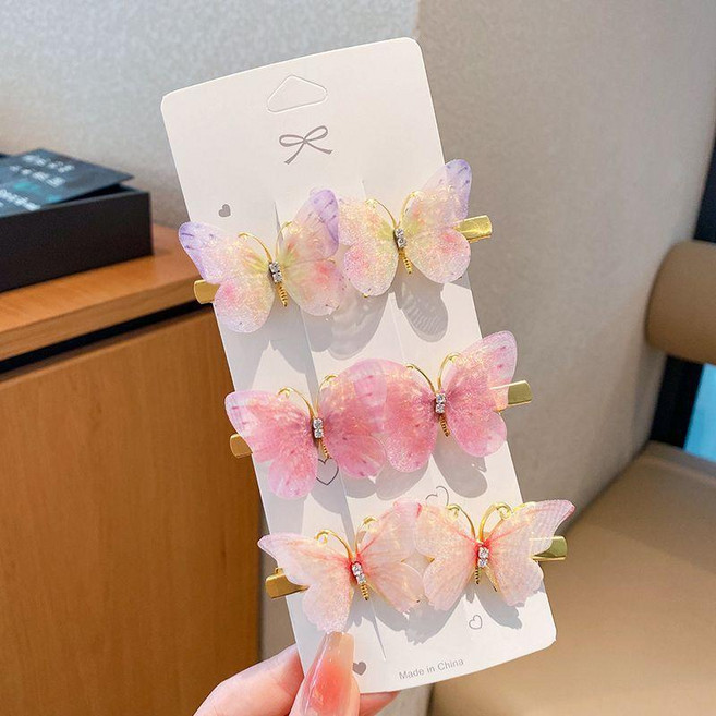 立體翅膀蝴蝶髮夾 兒童髮卡 頭飾