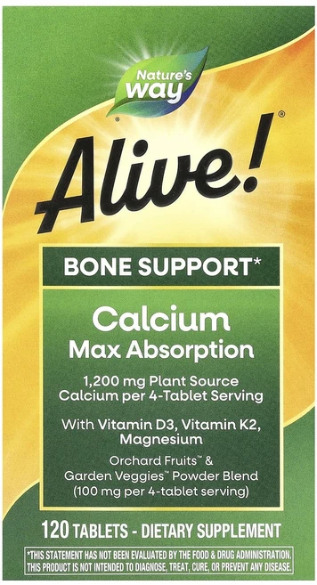 Nature's Way Alive! 칼슘 최대 흡수 120정, NaturesWayAlive칼슘최대흡수120정, 1개 - 쿠팡