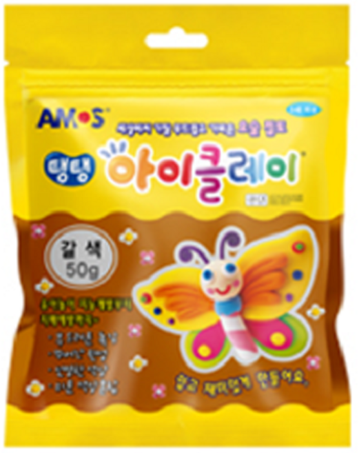 아모스 2500 탱탱 아이클레이 파우치, 갈색, 50g, 1개