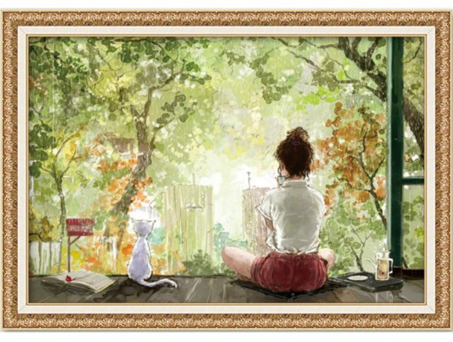 퍼즐갤러리 현현 비가오면 500피스 직소퍼즐액자 PG527, 퍼즐+매트앤틱액자, 1개