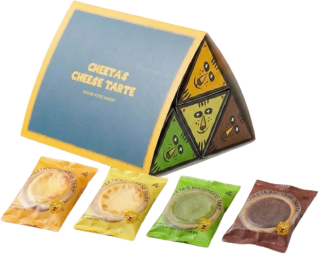 코오롱호텔 베이커리 치타스 치즈 타르트 4종 세트 간식 선물, 1세트, 치즈 레몬 녹차 초코