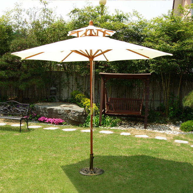 드림레저 원목2층파라솔 2700 (받침대 별도), 화이트